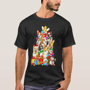 Corgi Christmas Tree Lights Puppy Corgi Dog T-Shirt