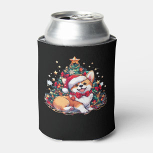 Corgi Christmas Tree Oversized T-Shirt Can Cooler