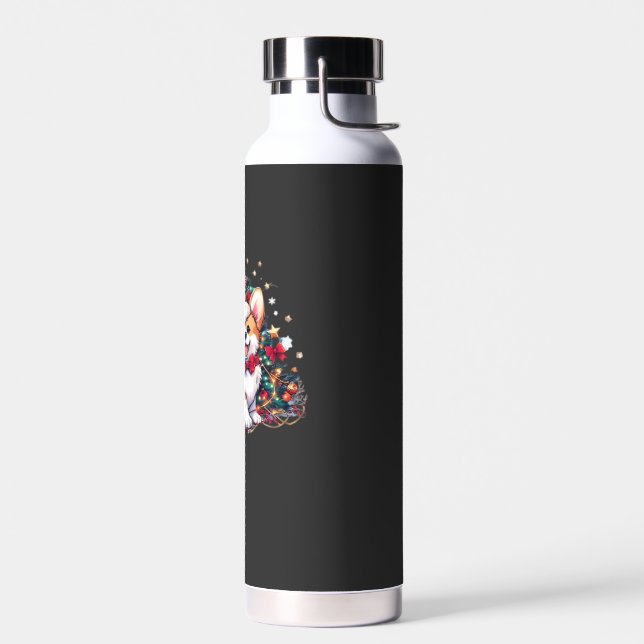 Corgi Christmas Tree Oversized T-Shirt Water Bottle (Left)