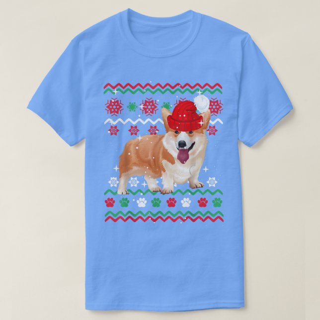 Corgi Christmas Ugly Sweater Style Dog Xmas  (Design Front)