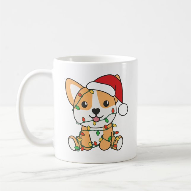 Corgi Christmas Winter Animals Dog Coffee Mug (Left)