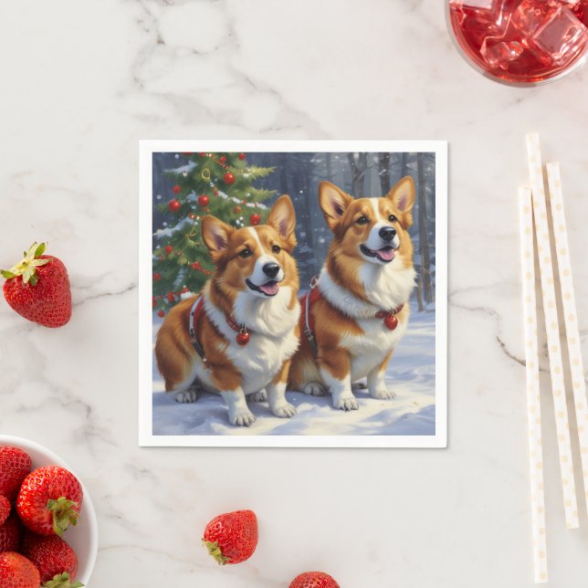 Corgi Chritmas Napkin (Insitu)