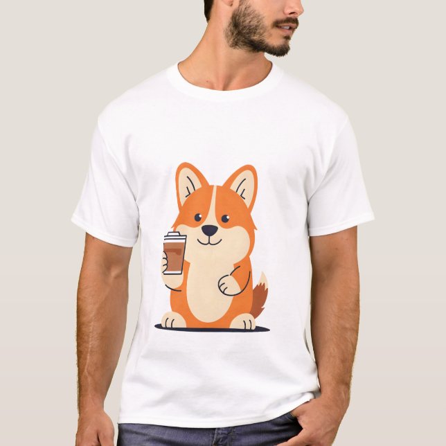 Corgi Coffee Patrol Morning Tee (Front)