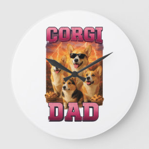 Corgi Copy Copy Copy Large Clock