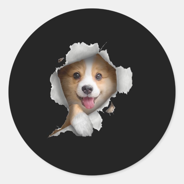 Corgi Corgi Corgi Owner Corgi Classic Round Sticker (Front)