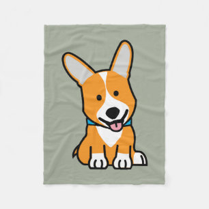 Corgi Corgis dog puppy doggy happy Pembroke Welsh Fleece Blanket