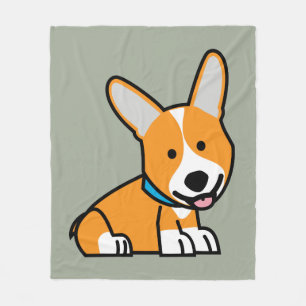 Corgi Corgis dog puppy doggy happy Pembroke Welsh Fleece Blanket