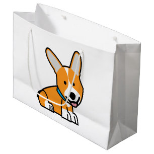 Corgi Corgis dog puppy doggy happy Pembroke Welsh Large Gift Bag