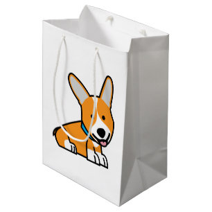 Corgi Corgis dog puppy doggy happy Pembroke Welsh Medium Gift Bag