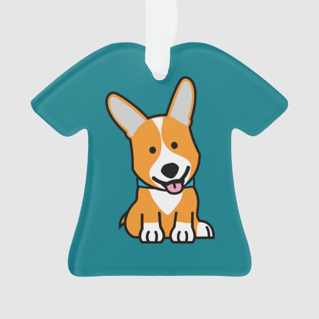 Corgi Corgis dog puppy doggy happy Pembroke Welsh Ornament (Front)
