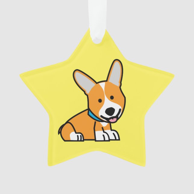 Corgi Corgis dog puppy doggy happy Pembroke Welsh Ornament (Front)