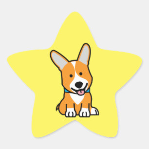 Corgi Corgis dog puppy doggy happy Pembroke Welsh Star Sticker
