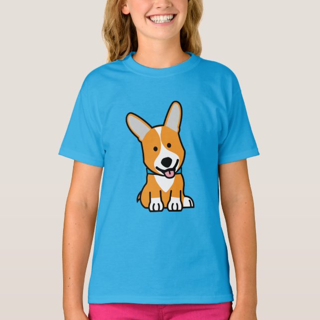 Corgi Corgis dog puppy doggy happy Pembroke Welsh T-Shirt (Front)