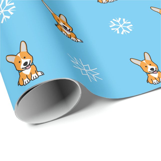 Corgi Corgis dog puppy doggy happy Pembroke Welsh Wrapping Paper (Roll Corner)