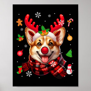 Corgi Cosplay Reindeer Christmas Costume Owner Fam Poster