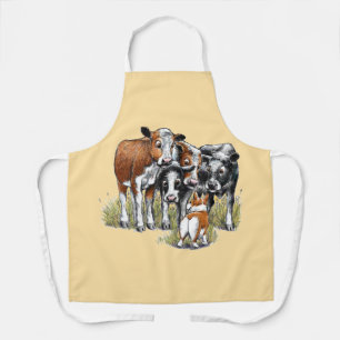 Corgi & Cows All-Over Print Apron, Medium Apron
