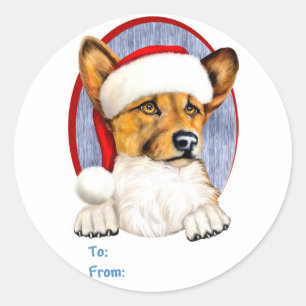 Corgi Cristmas Santa Gift Tags