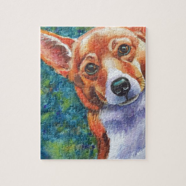 Corgi Curious Dog Jigsaw Puzzle (Vertical)
