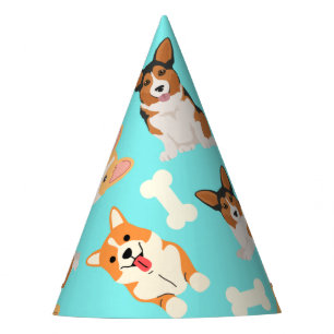 Corgi Cute Pattern In Mint   Party Hat