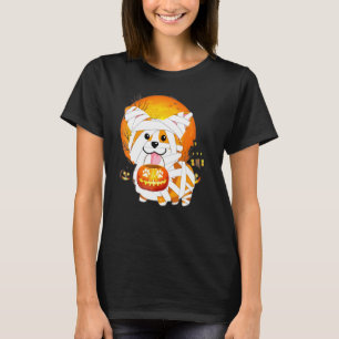 Corgi Cute Pumkin Mummy Dog Pumpkin Lantern Candy T-Shirt