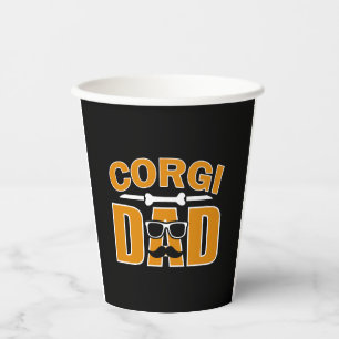 Corgi dad for dad dog lover paper cups