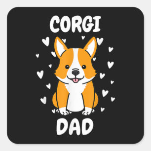 Corgi Dad Papa Daddy Pa Father For Father’s Day Square Sticker