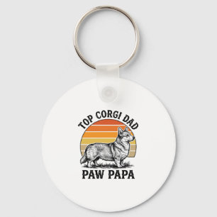 Corgi Dad Shirt Vintage Sunset Dog Papa Gift_1 Key Ring
