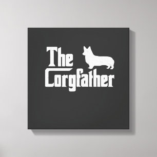 Corgi Dad the Corgfather Funny Corgi Lover Shirt G Canvas Print
