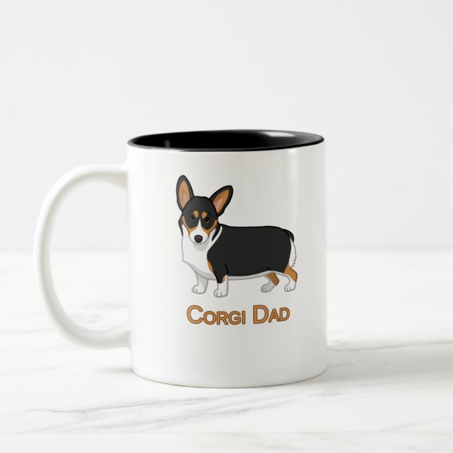 Corgi Dad Two-Tone Coffee Mug (Left)