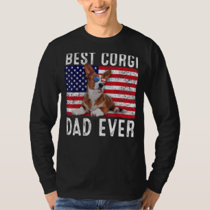 Corgi Dad Usa American Flag Corgi Dog  Owner 1 T-Shirt
