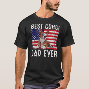 Corgi Dad Usa American Flag Corgi Dog Owner T-Shirt