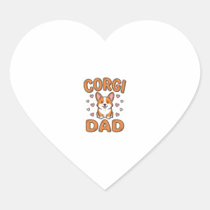 Corgi Dad Vintage Engraving Dog Lover Shirt_1 Heart Sticker