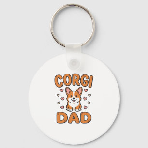 Corgi Dad Vintage Engraving Dog Lover Shirt_1 Key Ring