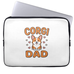 Corgi Dad Vintage Engraving Dog Lover Shirt_1 Laptop Sleeve