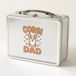 Corgi Dad Vintage Engraving Dog Lover Shirt_1 Metal Lunch Box
