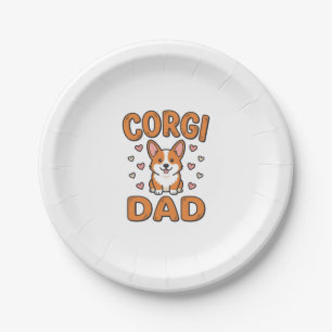 Corgi Dad Vintage Engraving Dog Lover Shirt_1 Paper Plate