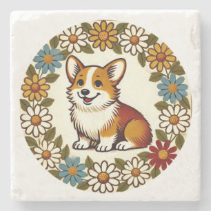 Corgi Daisy                                        Stone Coaster