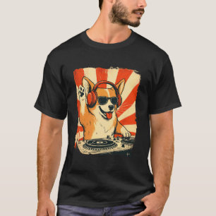 Corgi DJ House Music Retro Dog Lover T-Shirt