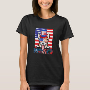 Corgi Dog American Usa Flag 4th Of July Men Corgi T-Shirt
