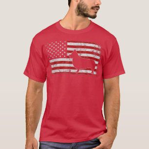 Corgi Dog American USA Flag 4th of July Men Corgi T-Shirt