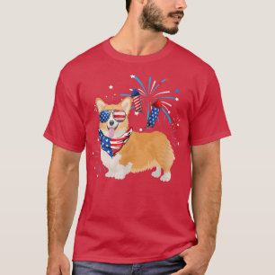 Corgi Dog American Usa Flag 4Th Of July Men Women T-Shirt