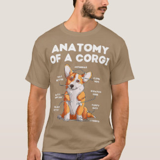 Corgi Dog Anatomy Funny Dog Gift Doggy Pet T-Shirt