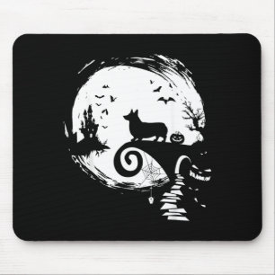 Corgi Dog and Moon Halloween Costume Dog Lover Mouse Pad