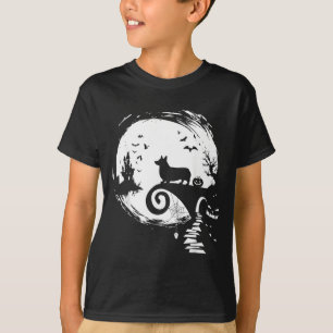 Corgi Dog and Moon Halloween Costume Dog Lover T-Shirt