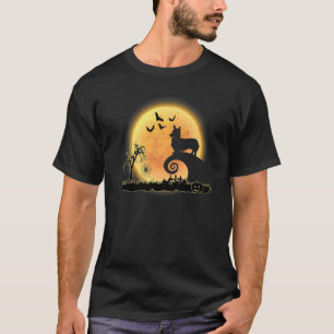 Corgi Dog And Moon  Scary Halloween Costume T-Shirt
