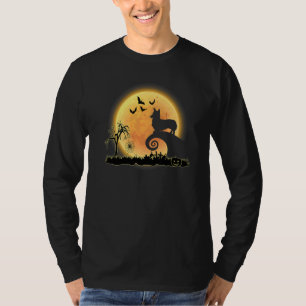 Corgi Dog And Moon  Scary Halloween Costume T-Shirt