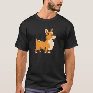 Corgi Dog Animal Pixel Art Retro Video Gamer Gamin T-Shirt