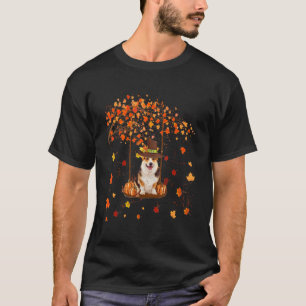 Corgi Dog Autumn Thanksgiving Dog T-Shirt