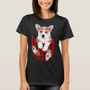 Corgi Dog Big In Pocket Idea Dad Mum T-Shirt