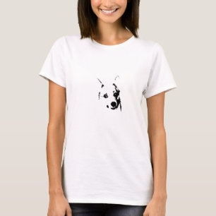 Corgi Dog Black and White Ink Sketch T-Shirt